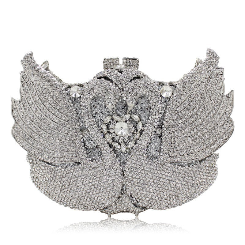 XIYUAN Pink/Black/Blue/Gold Crystal Evening Clutches Bag Hollow Out Women Metal Clutch Purse Wedding Party Prom Dinner Handbag