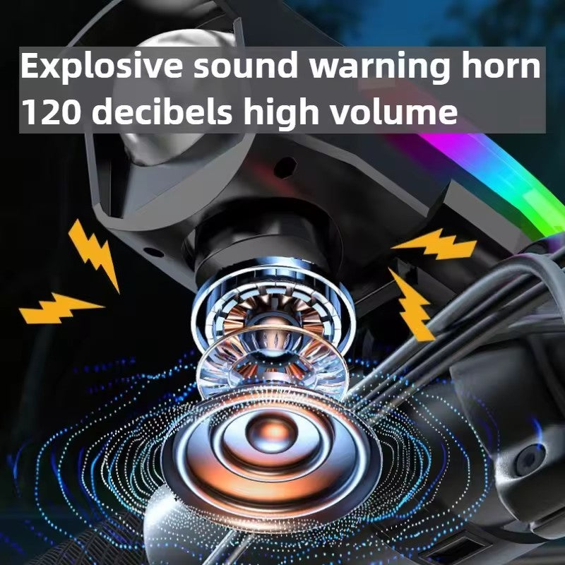 BUCKLOS Bike Light Solar Power Bicycle Front Light Highlight LED with Colorful Side Lamp Cycling Lights Bicycle Accessories