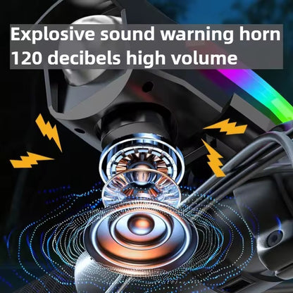 BUCKLOS Bike Light Solar Power Bicycle Front Light Highlight LED with Colorful Side Lamp Cycling Lights Bicycle Accessories