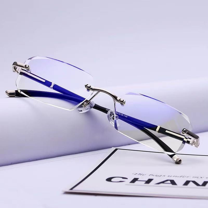 Finished Frameless Myopia Glasses For Men And Women With Ultra-light Edge Cutting Glasses Frame Myopia Glasses XTP191