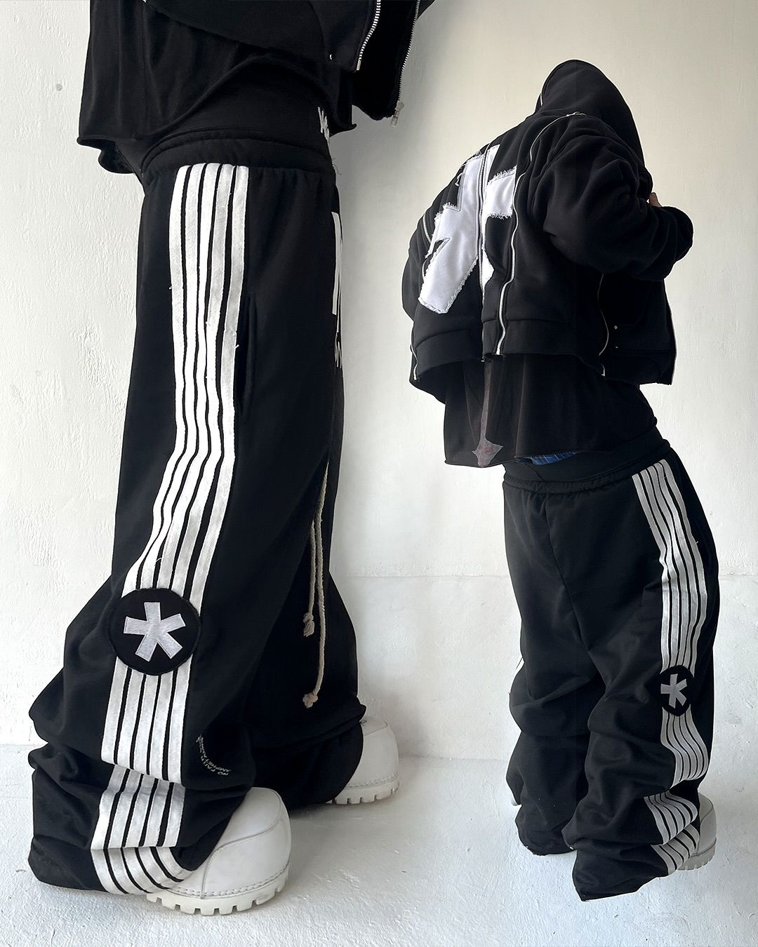 Calça de moletom masculina folgada com bordado de letras listradas padrão Y2K, moda urbana, Hip hop, Gótica, Harajuku, rock