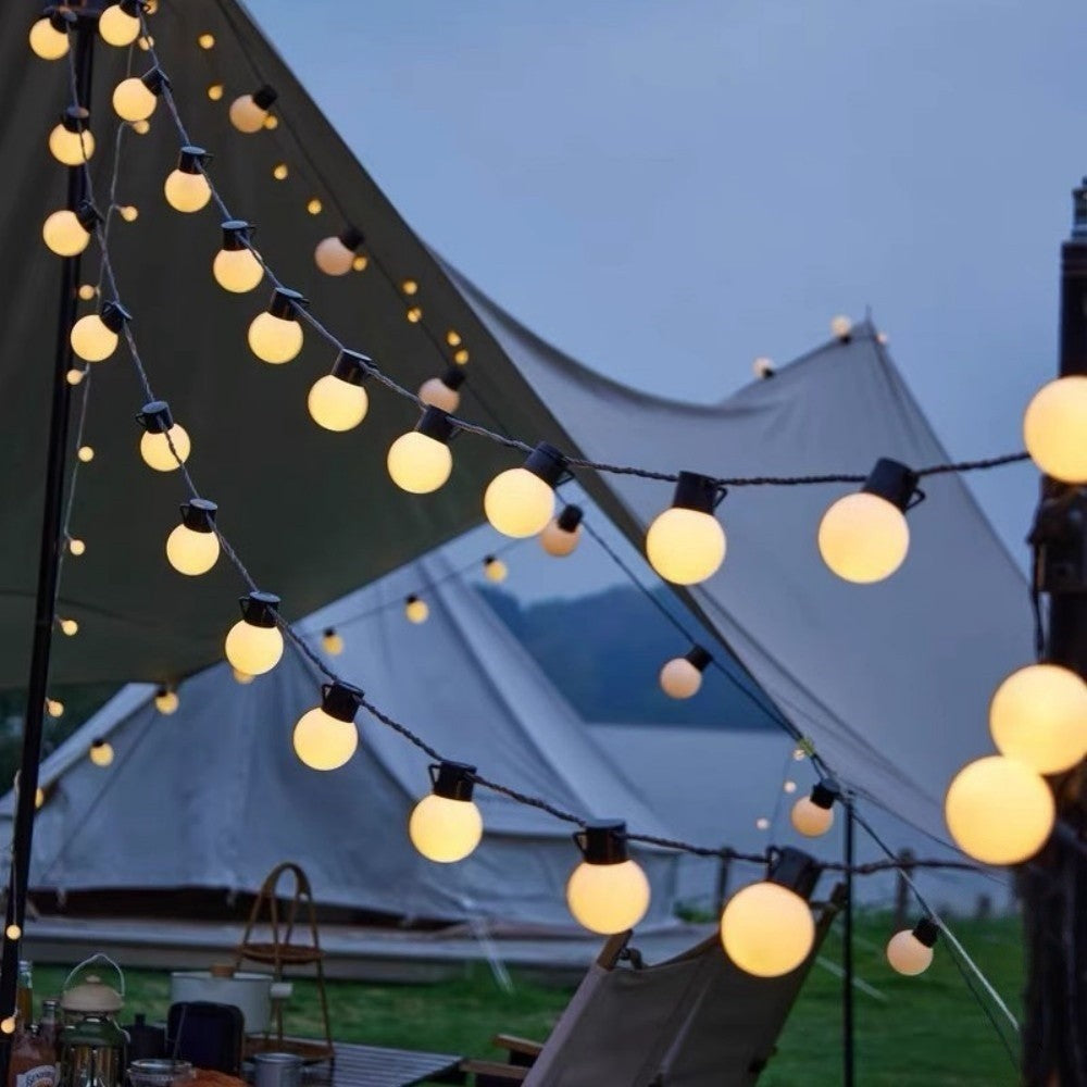 1PC 10/20LED Solar Light String, Outdoor Courtyard Waterproof G40 Spherical Light, Suitable For Garden Wedding Party Decoration