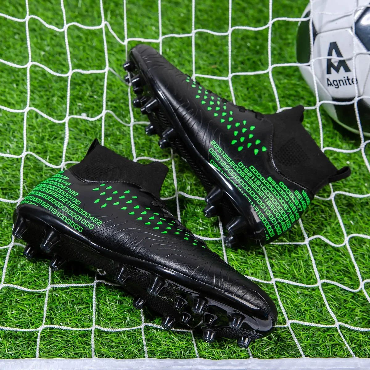 High-top Society Soccer Shoes Football Boots Men Ultra-light Kids Boy Turf Futsal Cleats Children's  Sports Training Footwear