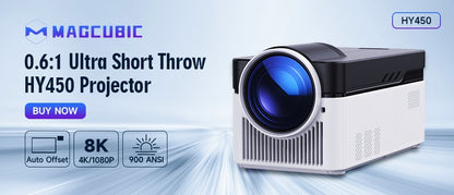 Projetor Magcubic 580ANSI Foco Automático Android 11 4K 1080P Wifi6 Controle de Voz Allwinner H713 BT5.0 Home Cinema HY350 Pro