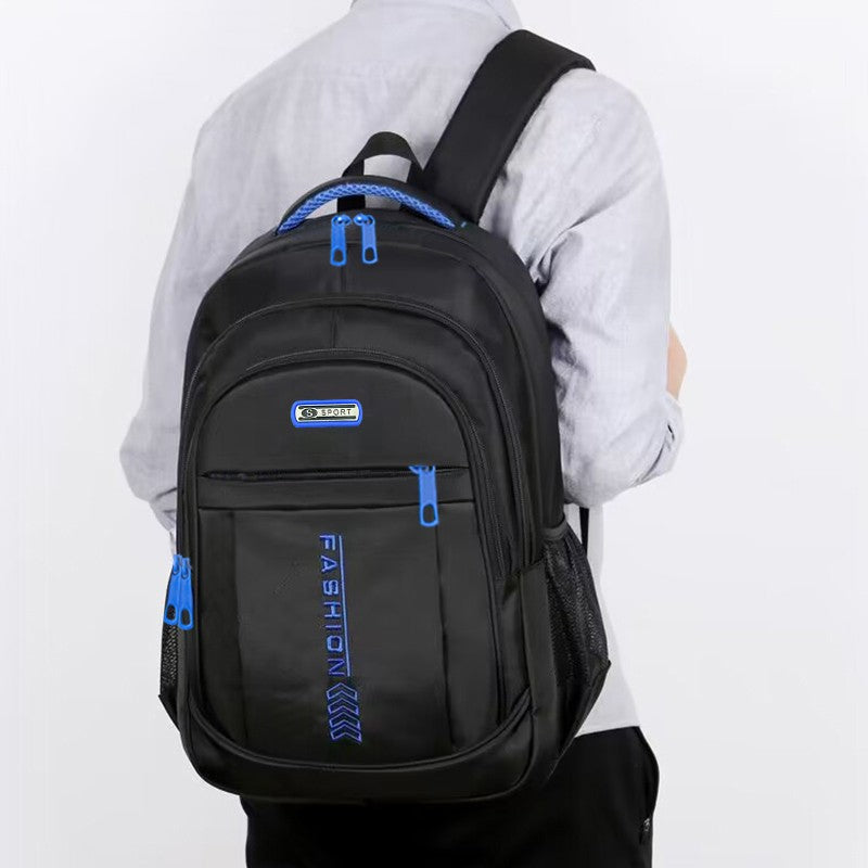 Neutral style men's and women's new double-shoulder bag made of nylon Oxford cloth, fashionable color-matching travel backpack.