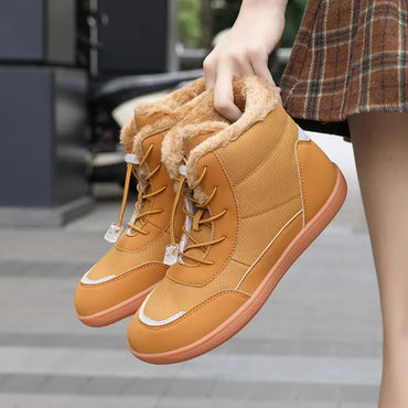 Women's Winter Snow Boots Fur Lined Barefoot Boots Wide Toe Box Ankle Booties Walking Boots Outdoor