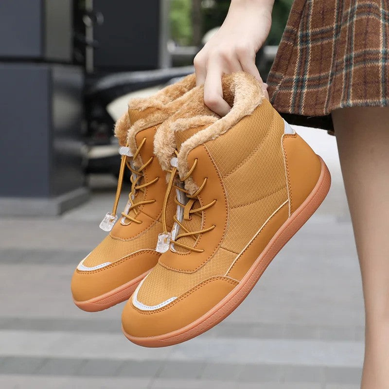 Women's Winter Snow Boots Fur Lined Barefoot Boots Wide Toe Box Ankle Booties Walking Boots Outdoor