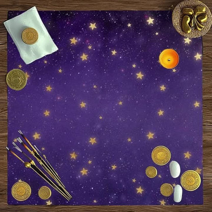 VIKAMA Starry Sky Design Tarot Tablecloth Altar Cloth Tarot Card Reading Home Decor Astrology Countertop Mat Home Decor
