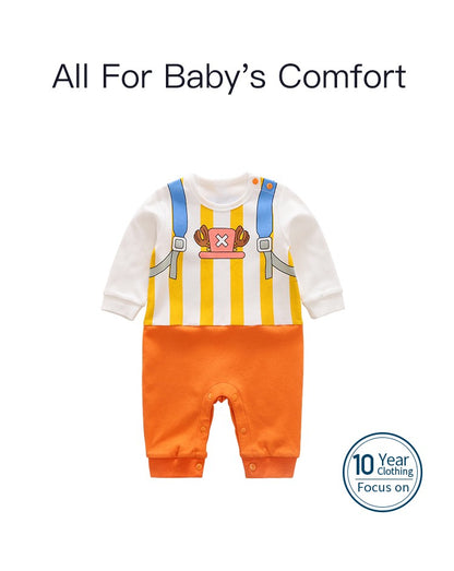 Spring And Autumn Newborn Anime Style Role Play Cotton Comfortable Soft Girl Boys 0-18m Long Sleeved Baby Bodysuit