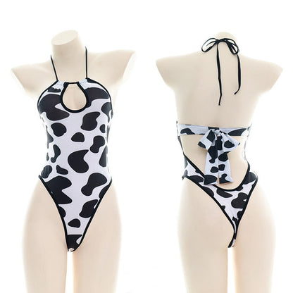AniLV Cow Series Swimsuit Bodysuit Bikini Maid Unifrom Costume Summer Beach Kawaii Girl Swimwear Skirt Uniform Set Cosplay