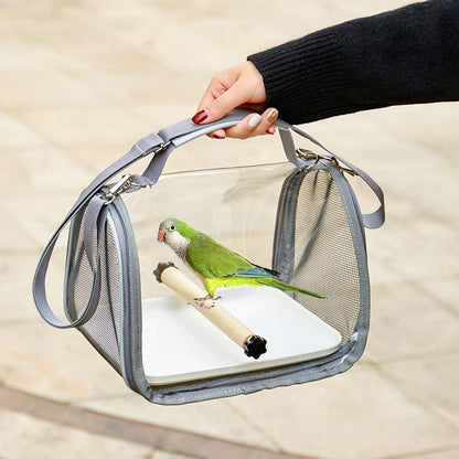 Criativa Gaiola de Viagem Portátil Transparente para Pássaros e Répteis, Ventilação Científica, Bolsa de Viagem Multiuso para Animais de Estimação