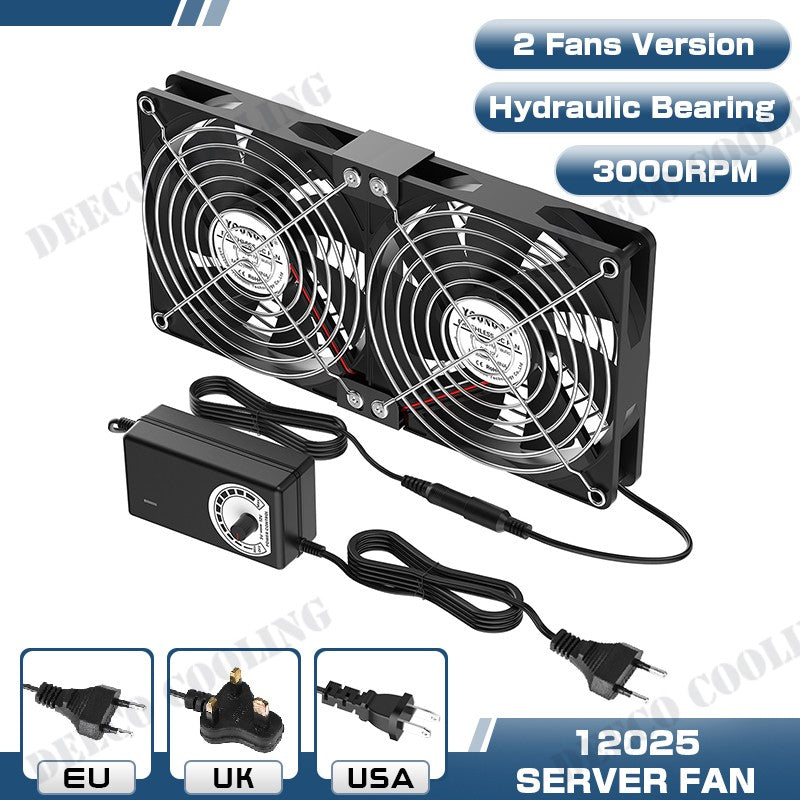 120mm 3000RPM Fan Cooling With Controller 12cm 12V 220V Btc Machine Chassis Workstation Cabinet Radiator Server Fan