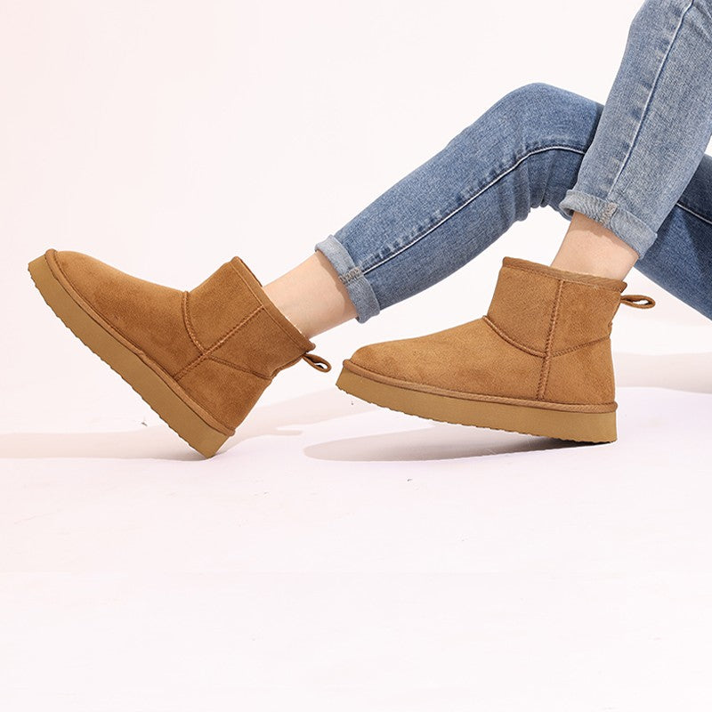 Comwarm Winter Snow Boots For Women Thick Bottom Plush Fluffy Snow Boots Comfort House Fur Boots Non-Slip Platform Cotton Shoes