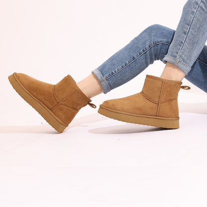 Comwarm Winter Snow Boots For Women Thick Bottom Plush Fluffy Snow Boots Comfort House Fur Boots Non-Slip Platform Cotton Shoes