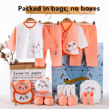 Lawadka 18piece/lot Newborn Baby Clothes For Girls Boys Sets 100% Cotton Infant Spring Autumn Soft Boy Clothing New born Hat Bib
