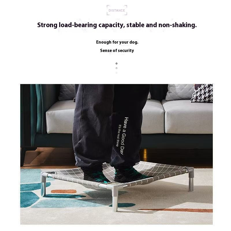 Cama Elevada para Pet de Aço Inoxidável - Estilo Militar para Todas as Estações Removível Lavável à Prova de Umidade para Cães e Gatos Pequenos