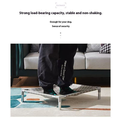 Cama Elevada para Pet de Aço Inoxidável - Estilo Militar para Todas as Estações Removível Lavável à Prova de Umidade para Cães e Gatos Pequenos