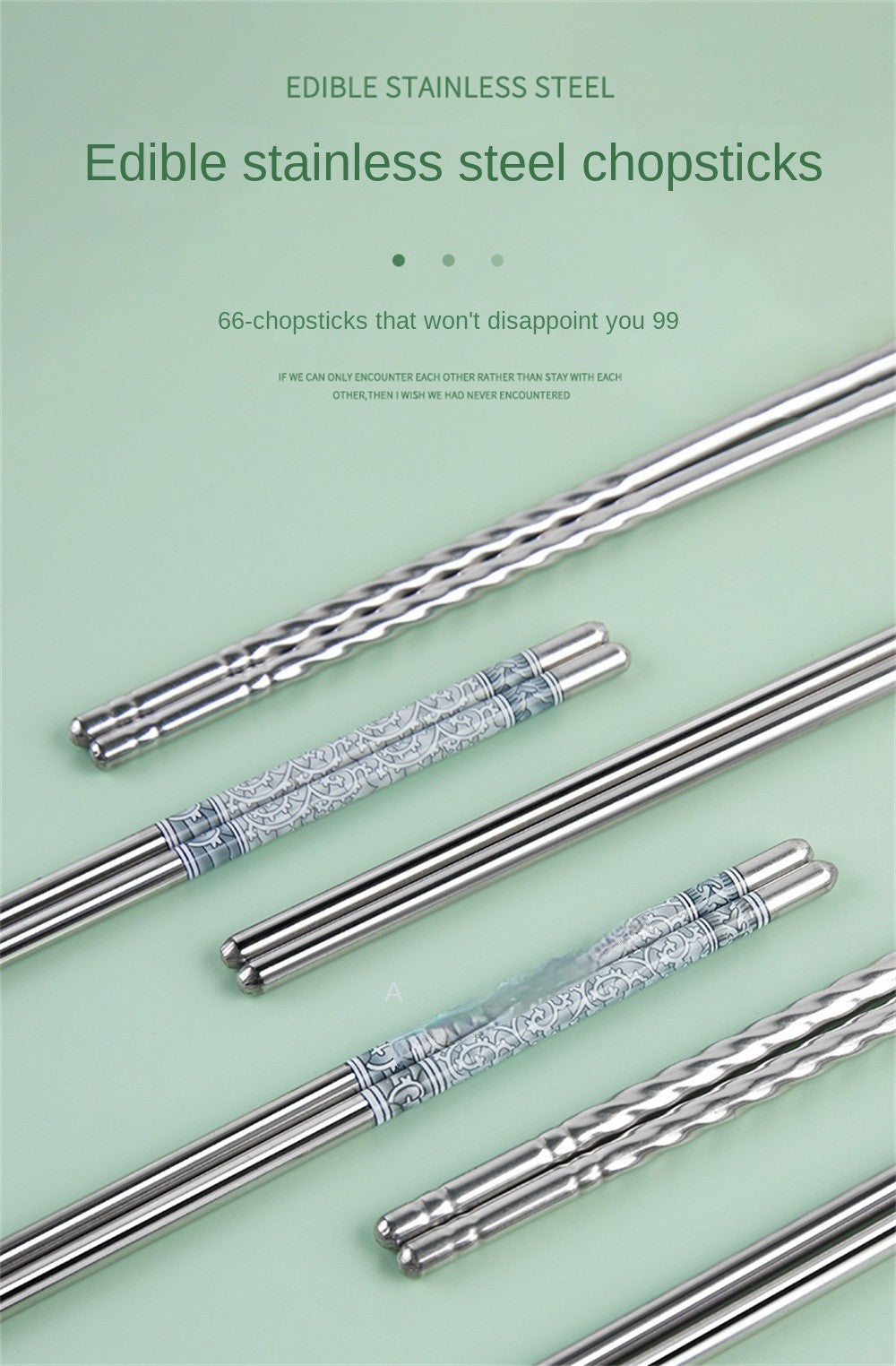 Conjunto de Hashis de Aço Inoxidável para Casa Hashis Reutilizáveis para Adultos Hashis Antiderrapantes Utensílios de Cozinha