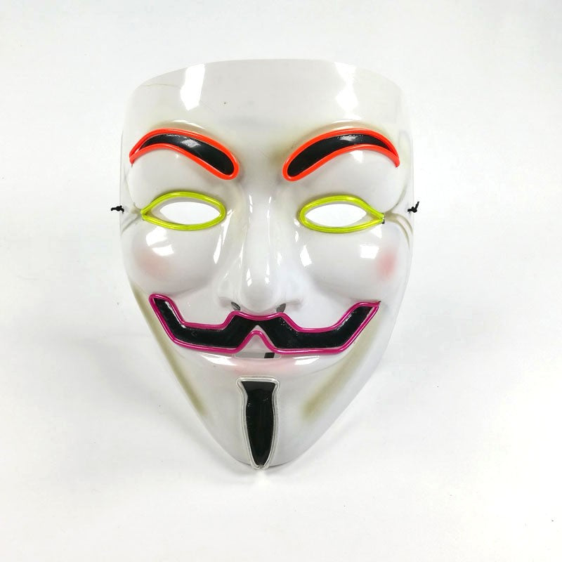 Halloween LED Vendetta Mask Night Club Carnival Party Festival Decoration Cosplay Vendetta Guy Fawkes Mascara Glowing V Mask