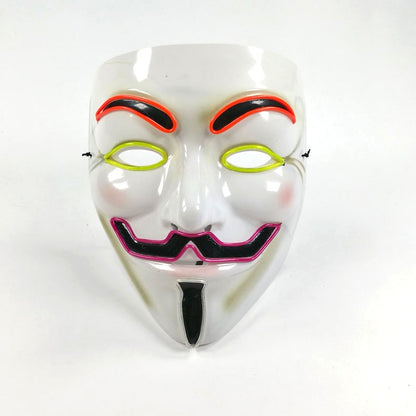 Halloween LED Vendetta Mask Night Club Carnival Party Festival Decoration Cosplay Vendetta Guy Fawkes Mascara Glowing V Mask