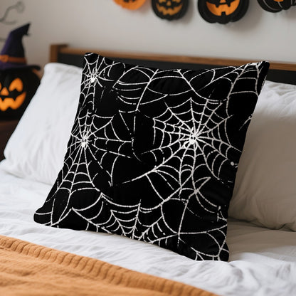 Halloween Ghost Pumpkin Print Cushion Cover Peach Skin Velvet Room Home Sofa Living Office Car Simplicity Pillow Cover 45x45CM