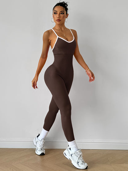 CZGUKE  Girls Pink Sports Jumpsuit Running One Piece Bodysuit Workout Rompers Women Overalls Sportswear Gym Fitness Yoga Suit