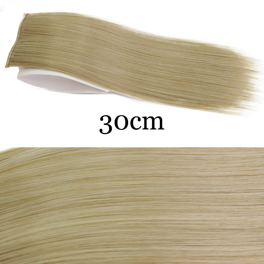 MERISI HAIR Apliques de Cabelo Sintético Liso Invisível com 2 Presilhas, Aumento de Volume, Extensões de Cabelo, Cobertura Lateral Superior
