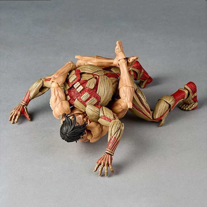 KAIYODO Attack on Titan Figura Revoltech AMAZING YAMAGUCHI Titã Blindado Eren Jaeger Anime Bonecos de Ação Modelo KO Brinquedos Presente