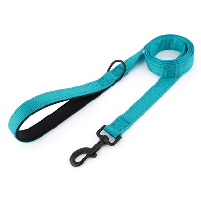 Coleira de cachorro Laeds Leashes, coleira de cachorro de nylon de seda reflexiva para cães grandes, médios e pequenos passearem, corda engrossada para passear com animais de estimação