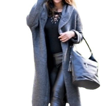 2025 Autumn/Winter New Women's Cardigan Mid-Length Pure Color Long Sleeve Knitwear With Hood Cardigan For Women