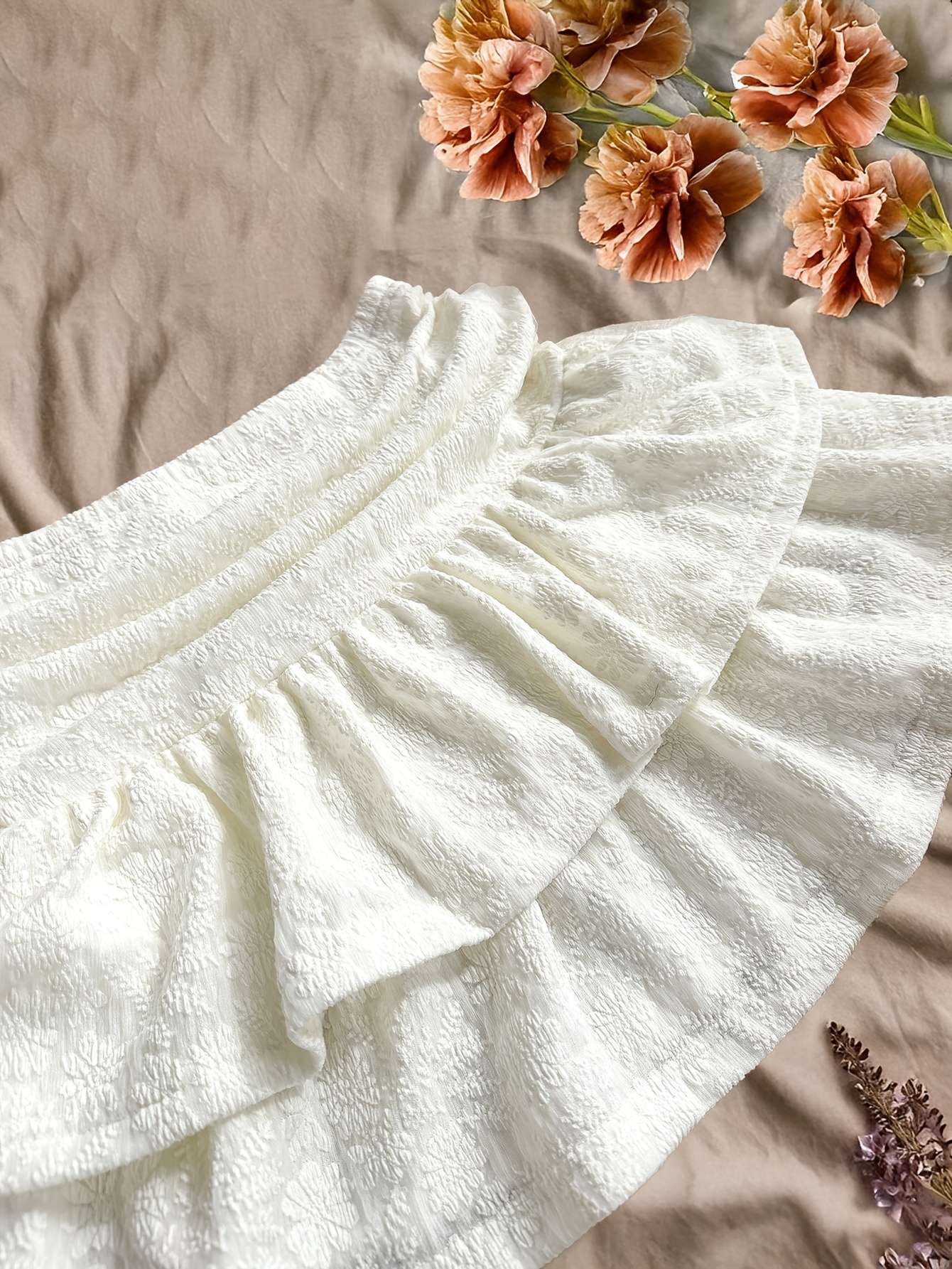 Women Kawaii Lolita Shorts Skirt 2025 Summer Ruffles Layered Patchwork High Waist Mini Skirts Girl Sweet White Pleated Skirt