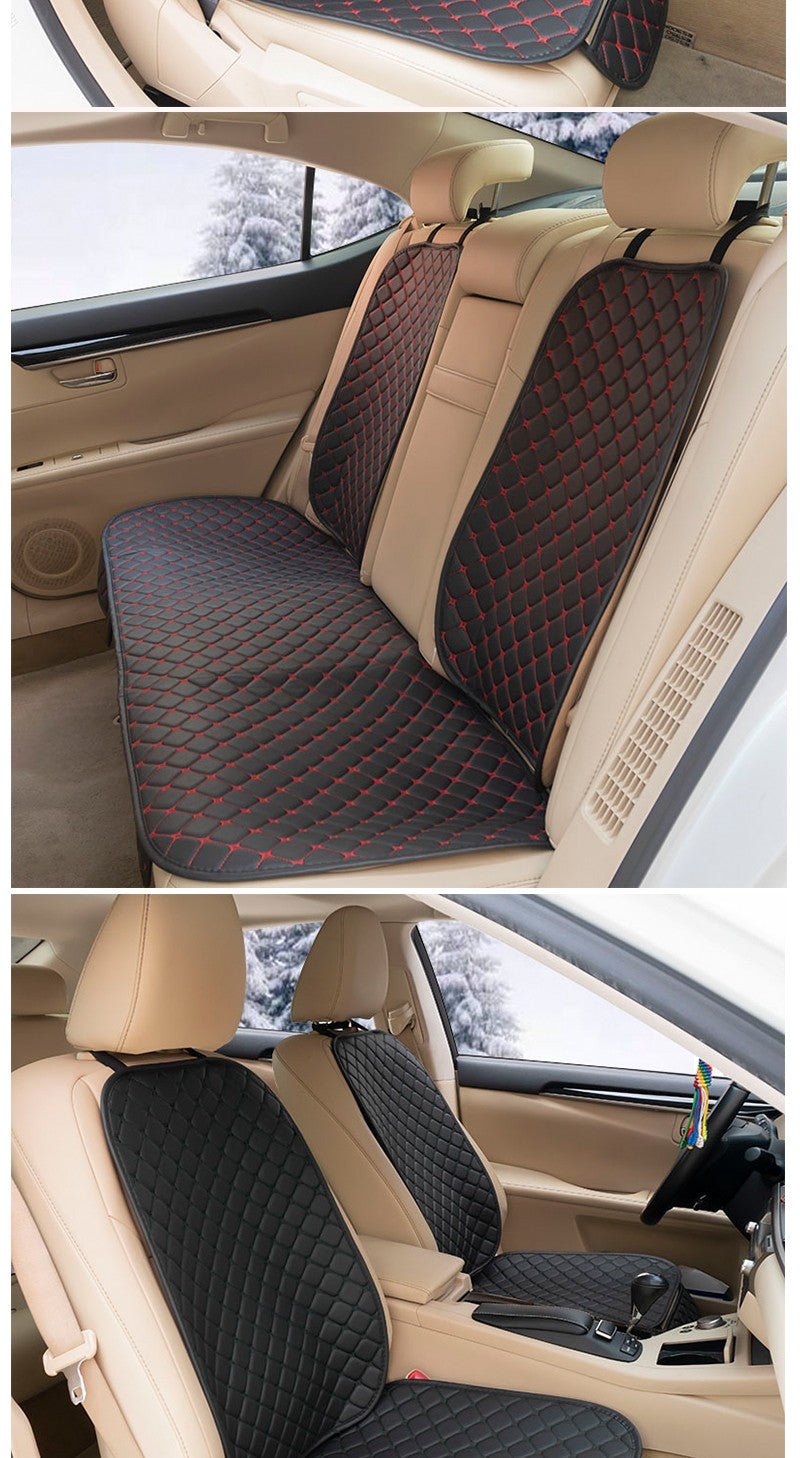 Leather Car Seat Covers Four Seasons Front/Rear Seat Protector Car Seat Cushion Pad Mat Auto Interior Accessories Universal