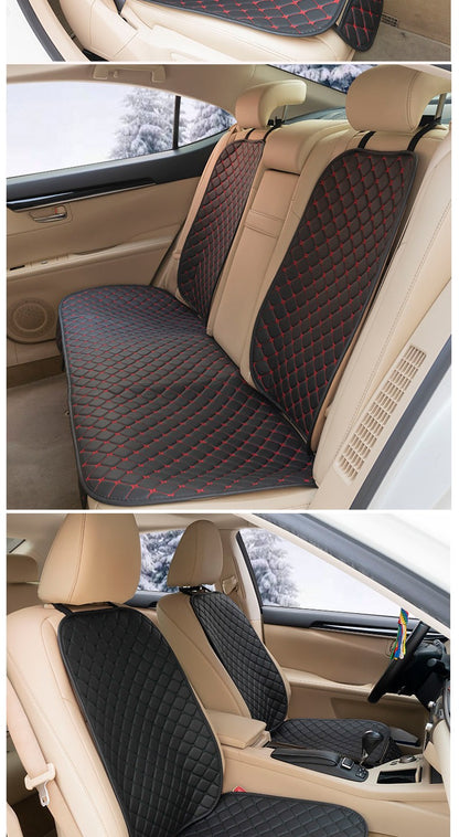Leather Car Seat Covers Four Seasons Front/Rear Seat Protector Car Seat Cushion Pad Mat Auto Interior Accessories Universal