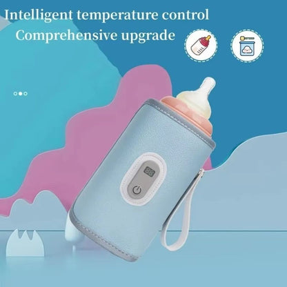 Digital Baby Bottle Warmer Type-C 5 Levels Milk Bottle Insulation Cover LED Display Heating Bottle Thermal Heater