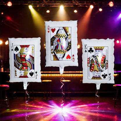 10Pcs Poker Cards Casino Balloon Aluminum Foil Balloons Wedding Christmas Party Shower Birthday Decoration Heart Club
