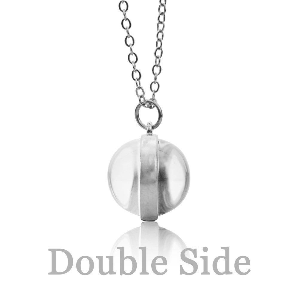 Colares Aurora Yin Yang Fênix de Gelo e Fogo Pingente de Bola de Vidro Dupla Face Colar de Correntes da Moda Joias Legais Feminino Masculino