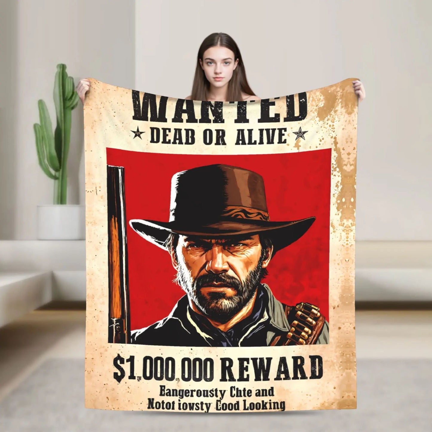 Arthur Morgan Cowboy Movie Game Blanket Super Warm Throw for Outdoor Travel Bedding Custom Quality Bedspread