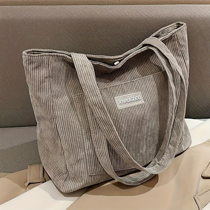 Women's Corduroy Shoulder Tote Bag, Casual Large Capacity Fashion Handbag for Going Out, Purses and Handbags Designer Bag