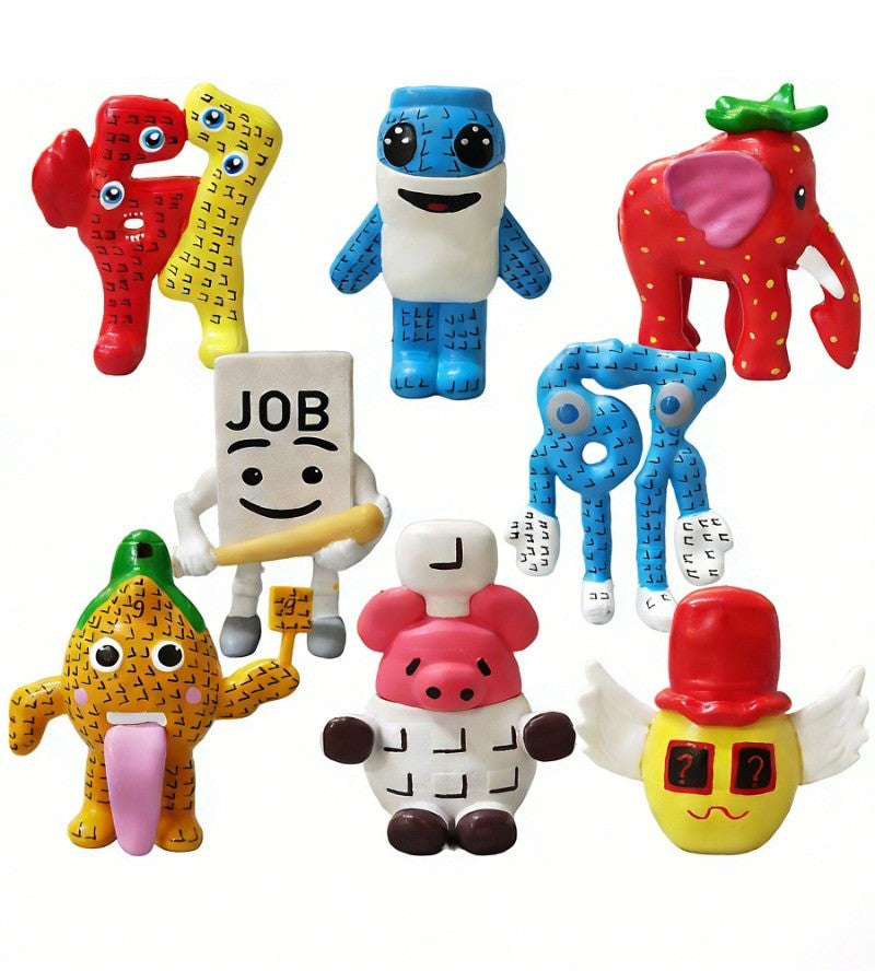 Conjunto Steal A Brainrot W Ou L Boneco De Ação De Brinquedo Desenho Animado 77 67 Figuras De Ação De Trabalho Morango Elefante Modelo PVC Decoração Boneca Presente Para Crianças