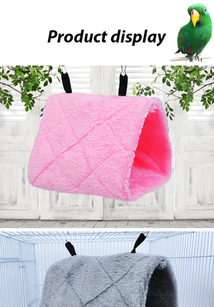Gaiolas de Inverno para Pássaros de Estimação Papagaio Rede de Pelúcia Quente Tenda Cama Caverna Suspensa para Dormir e Chocar Acessórios para Pássaros