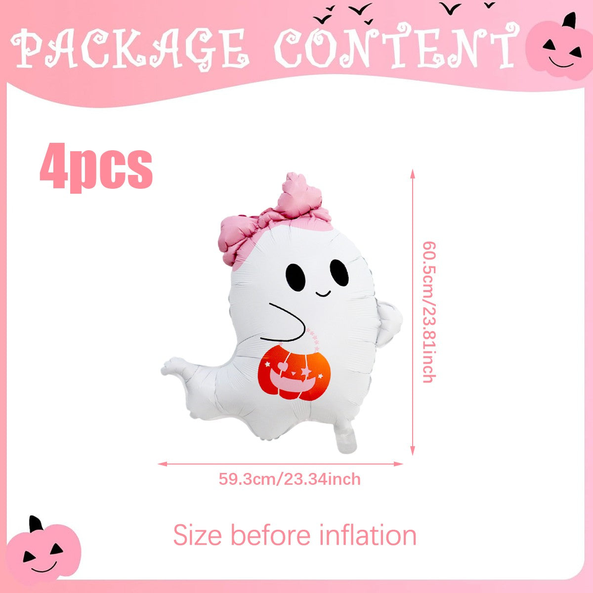 2/4pcs Halloween ghost balloon set, perfect for Halloween decorations, room decor, and spooky-themed atmosphere decorations
