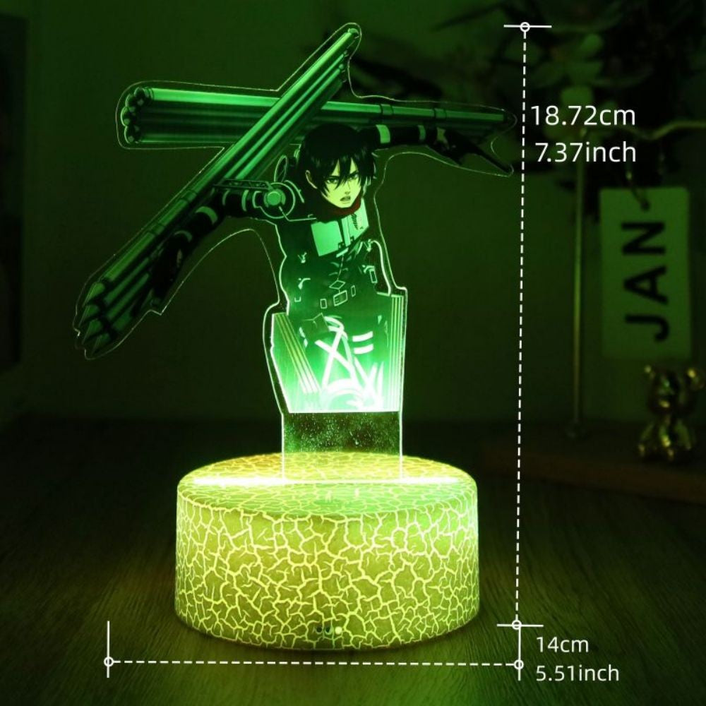 Anime Figures Attack on Titan 3D Lamp LED Night Light RGB16 Colors Lamps Remote Standing Sign Decor Bedroom Home Kids Toys Gifts