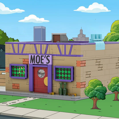 MOC Simpsonized Anime Taverna do Moe Blocos de Montar Modelo Taverna do Moe de Springfield Brinquedo de Montar Tijolos Modulares Presentes de Aniversário para Crianças