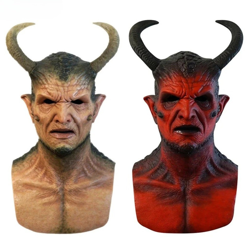 Halloween Devil Masks Horror Cosplay Hellfire Beast Horns Demon Helmet Masquerade Performance Costume Props Scary Horns Masks