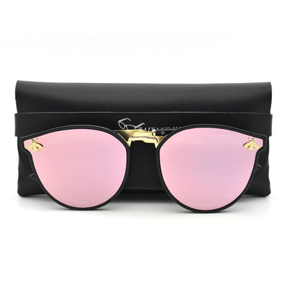 Trendy Luxury Bee Round Sunglasses For Women Men Fashion Mirror Gradient Vintage Sun Glasses Retro Driving Eyewear UV400 Oculos