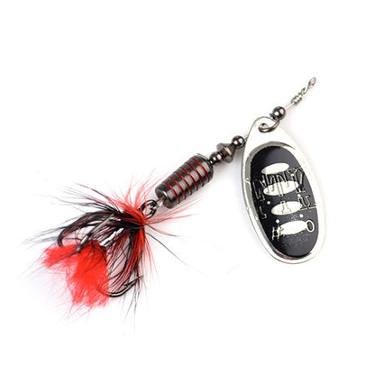 Isca de Pesca FTK Spinner Bait Colher 1pc Pena Isca para Água Salgada Acessórios Anzol Triplo Metal Isca Dura Wobblers Tackle