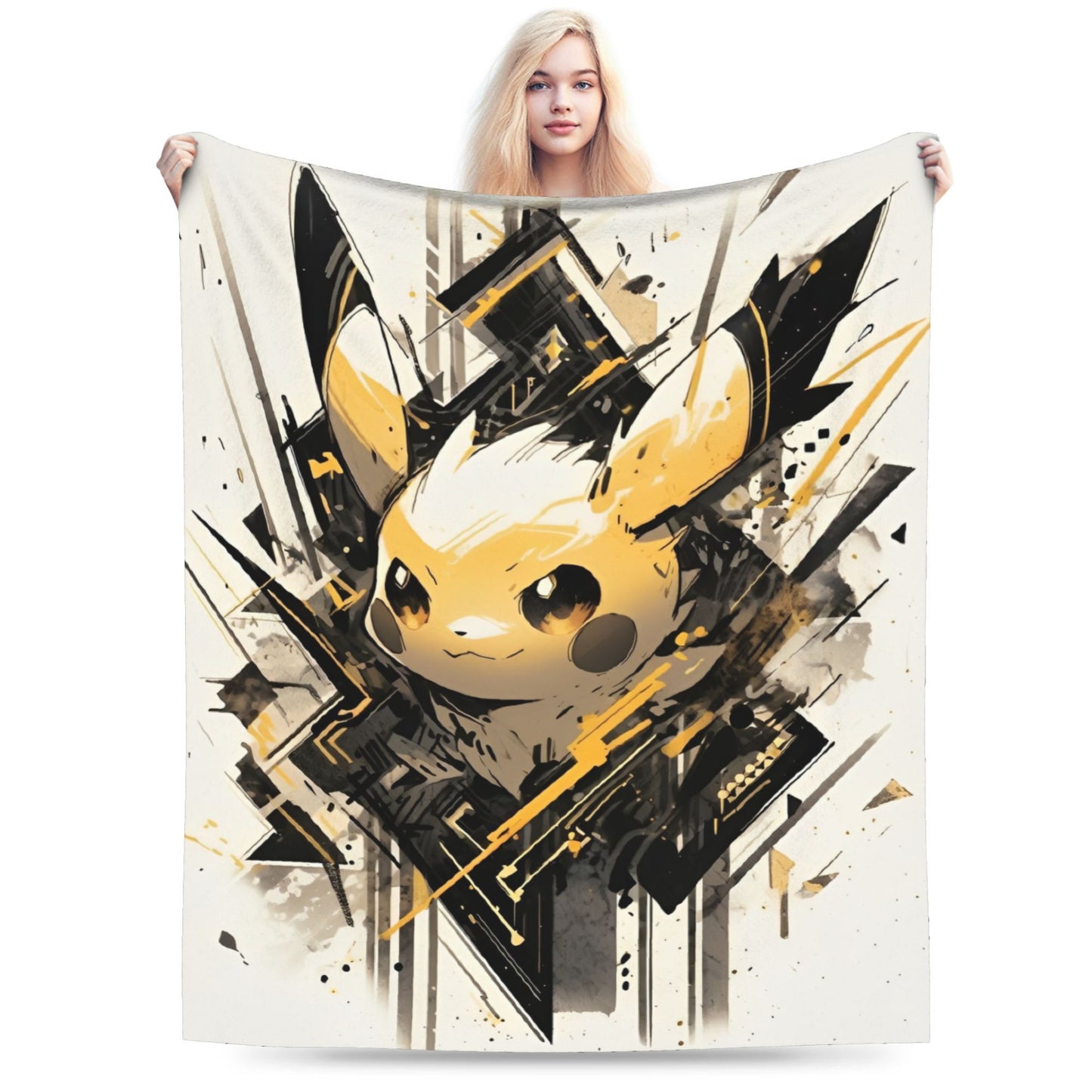 Cobertor de Flanela com Cena Clássica de Pokémon para Cama Super Quente, Mantas para Sofá, Cadeira, Piquenique, Colcha Engraçada, Capa para Sofá-Cama
