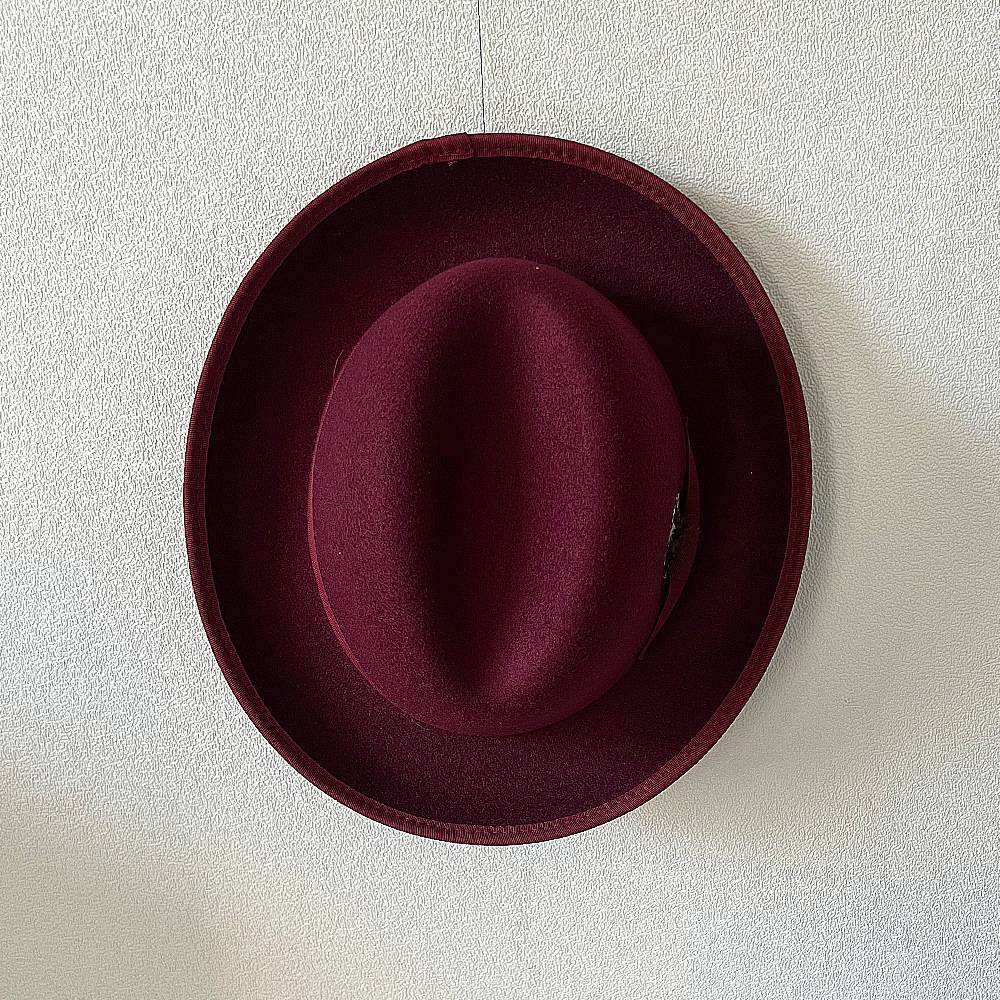 New British Style Wool Felt Fedora Hats for Men Roll Up Brim Homburg Gentleman Church Jazz Hat Party Dress Cap