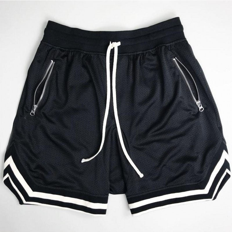 Man short 2025 summer fitness shorts men's quick drying mesh solid color hip-hop breathable casual basketball pants