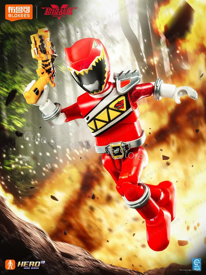 [Em Estoque] Original Blockee Super Senta Zyuden Kyoryuger Power Rangers Dino Super Charge Blocos de Montar Bonecos Brinquedos de Montagem